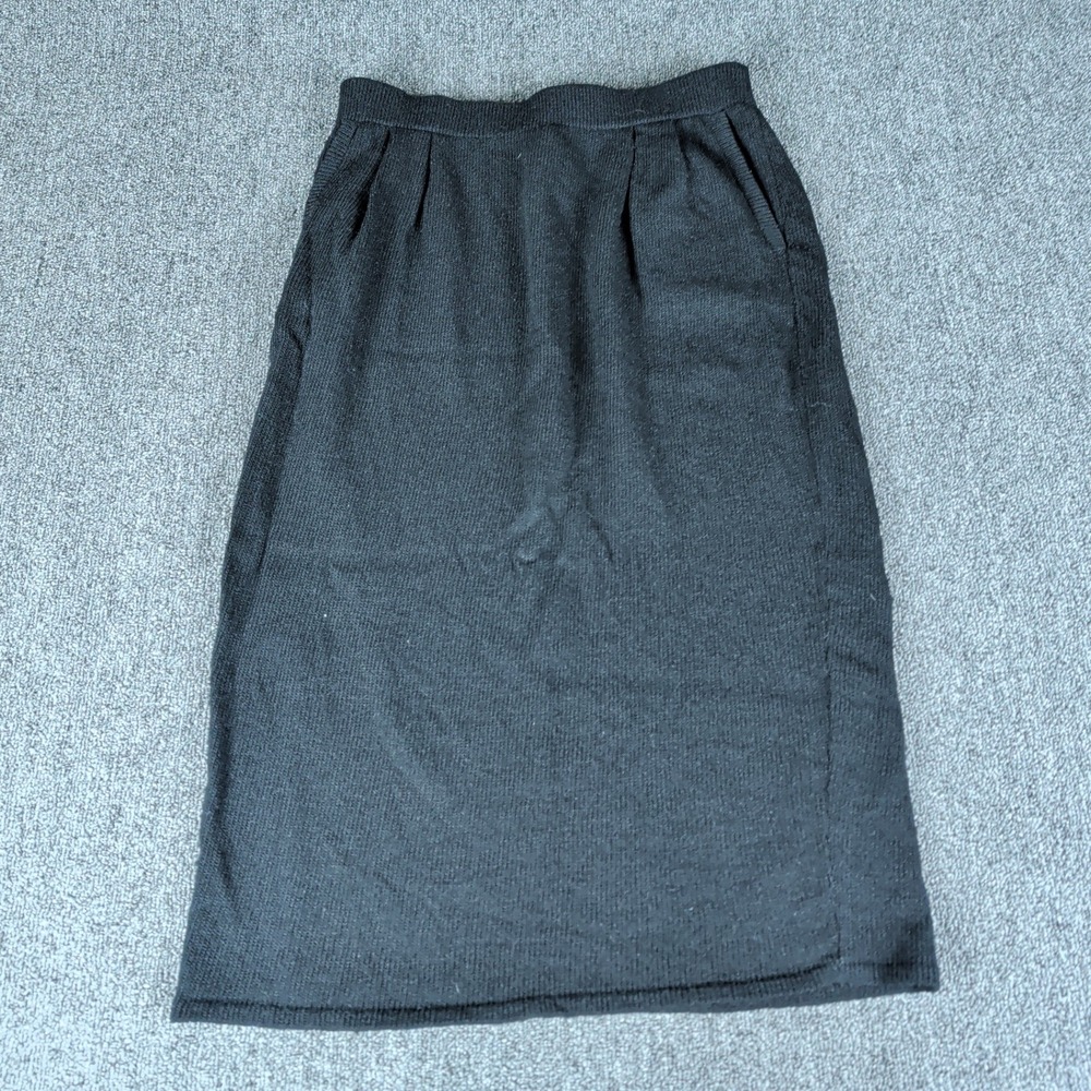 Don Sayres for Wellmore Size‎ 10 Womens Black Wool Blend Knit Midi Skirt Vintage